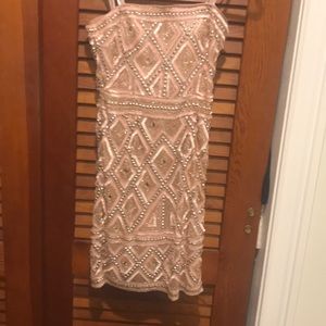 Adrianna Papell Strapless Beaded Sheath Dress